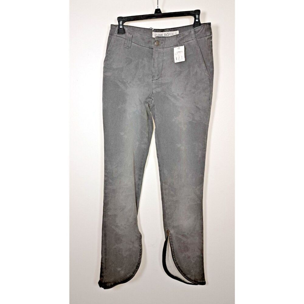 Punk Royal Pants Size Small Army Green Curve Zipper Hems Goth Punk‎